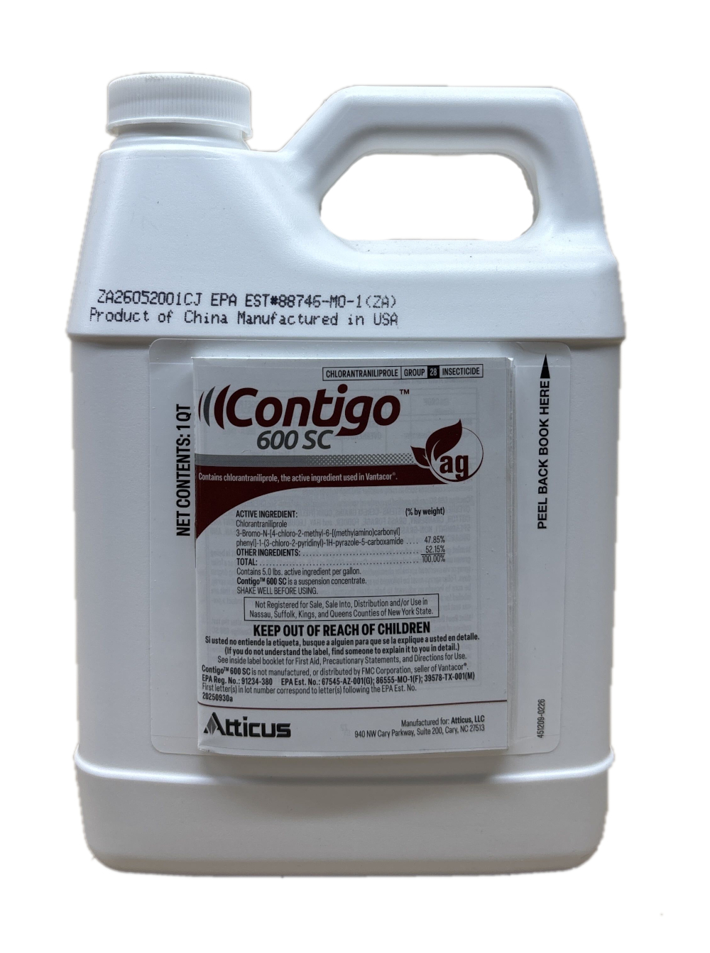 (image for) Contigo 600 SC Insecticide - 1 Quart (47% Chlorantraniliprole) - compare to Coragen eVo