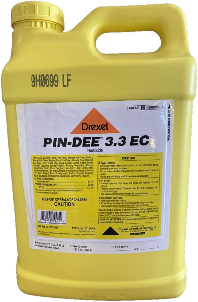 (image for) Pin-Dee 3.3 EC Herbicide - 2.5 Gallons (similar to Prowl H2O, Satellite)