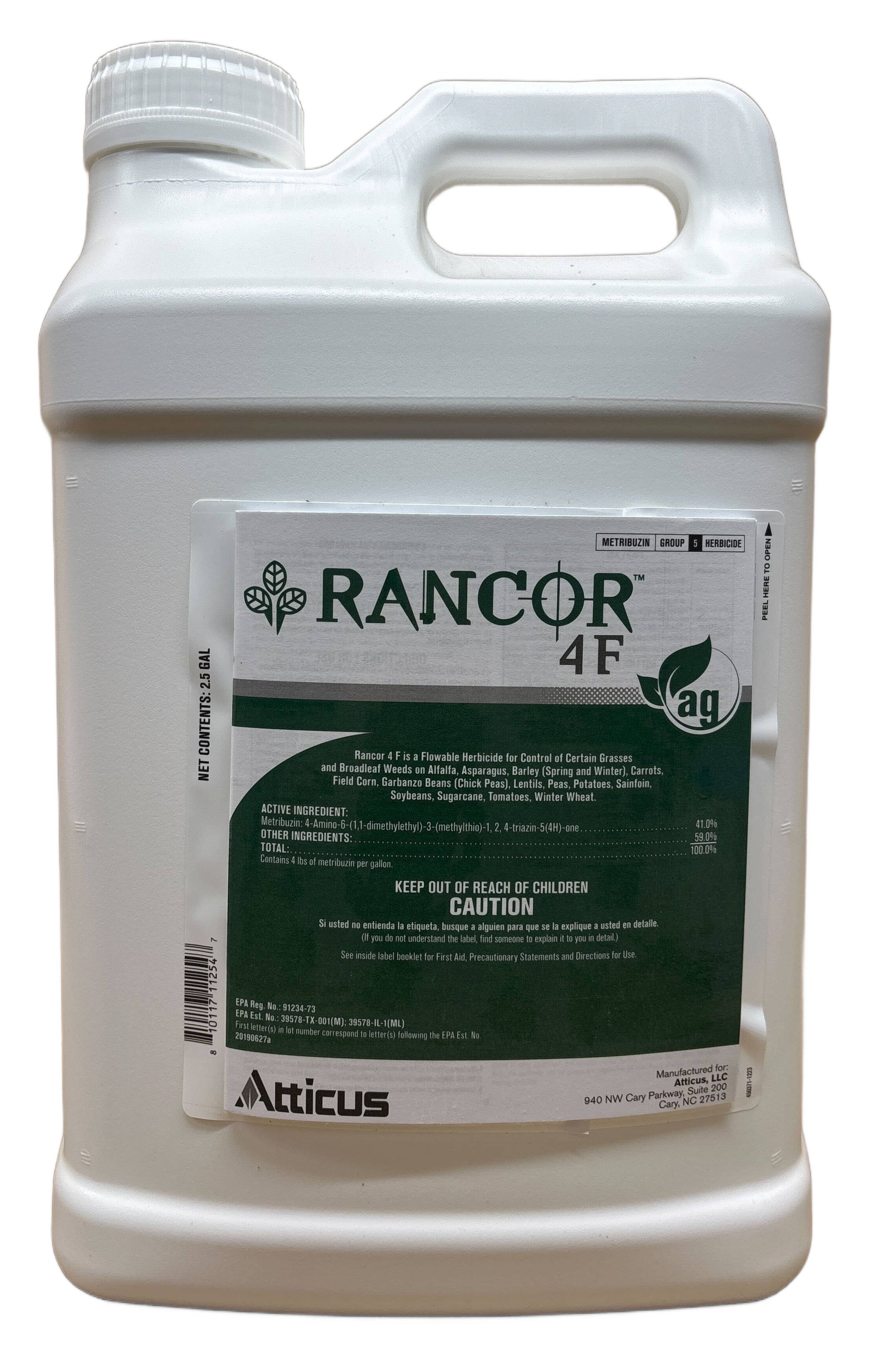 (image for) Rancor 4F Herbicide - 2.5 Gallons (liquid Metribuzin, Tricor, Glory)