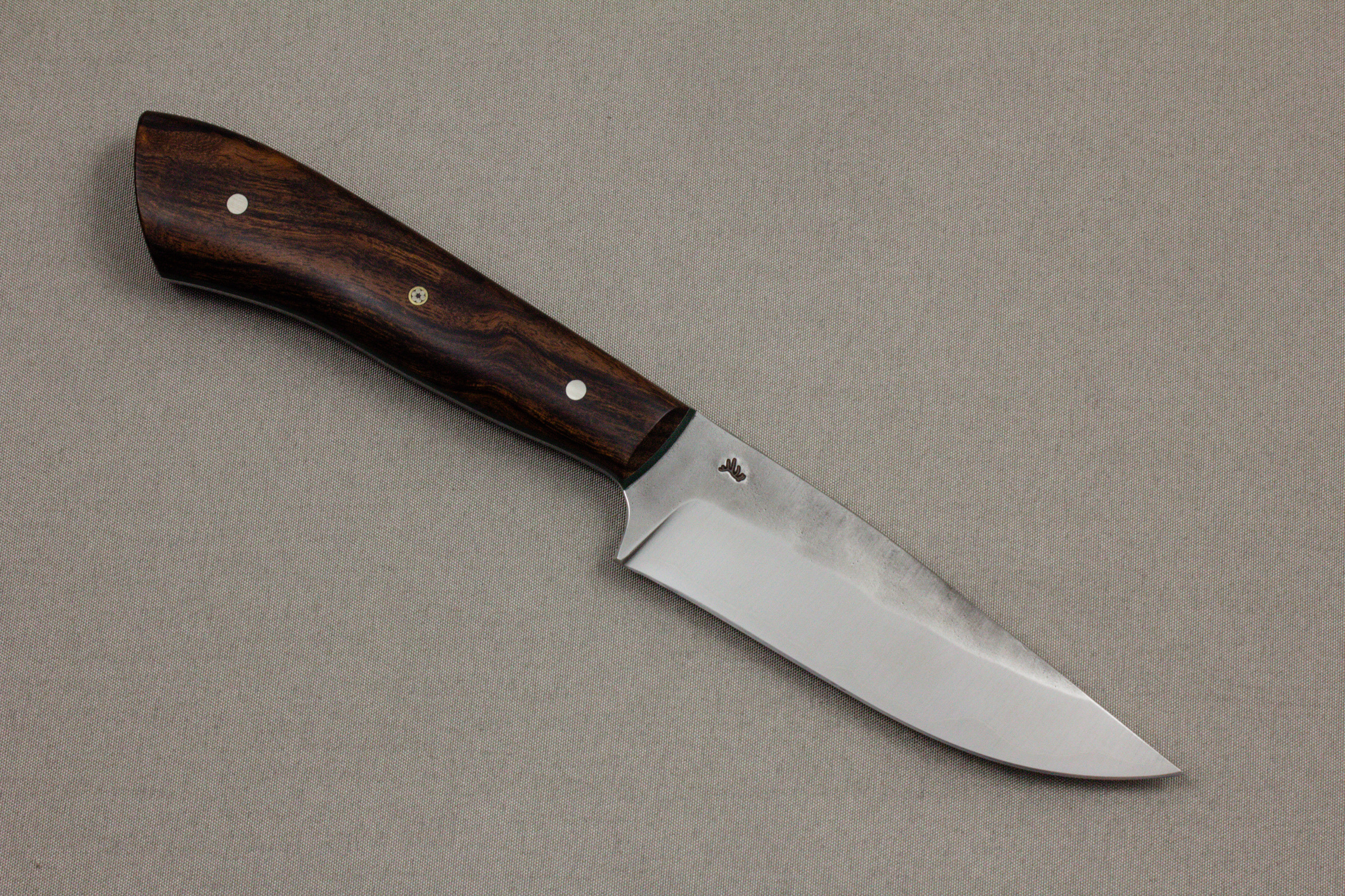 Ridge Runner hunting knife, opposite side showing maker's mark on the blade